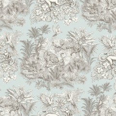 fabric zanzibar duck egg printed cotton flat